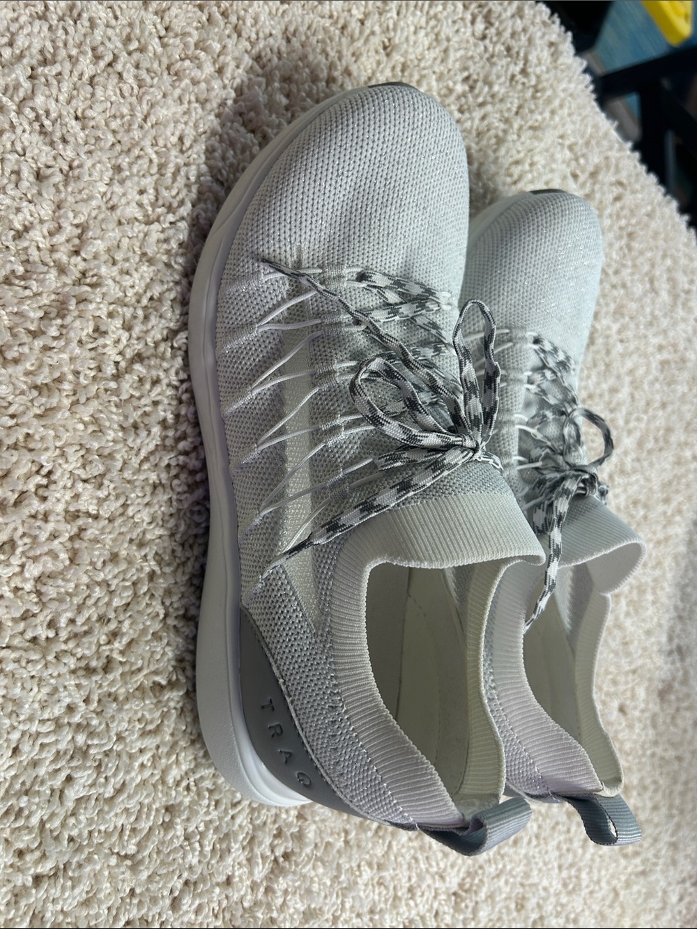 Women’s Light Gray Slip-On Knit Athletic Sneakers